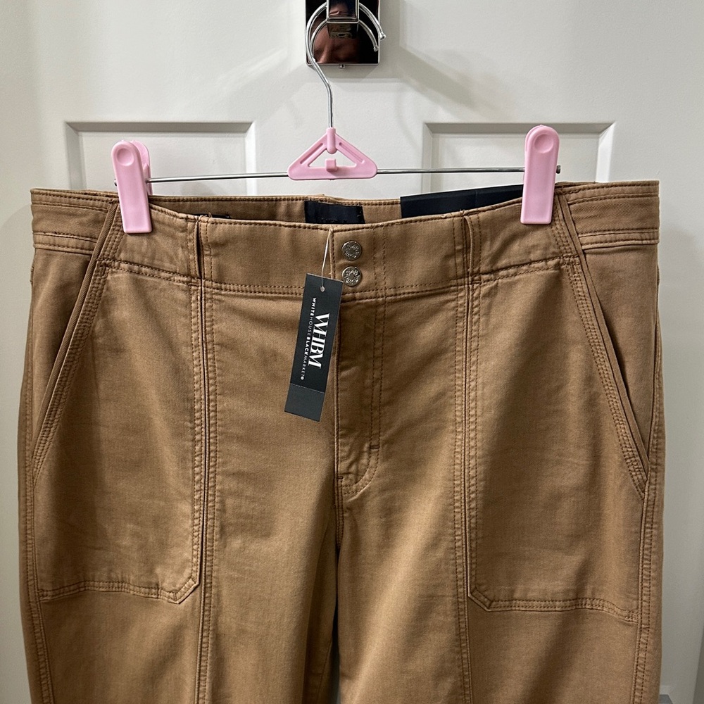 NWT White House Black Market Pret-A-Pedi Tan Cropped Pants 12 - Picture 4 of 10